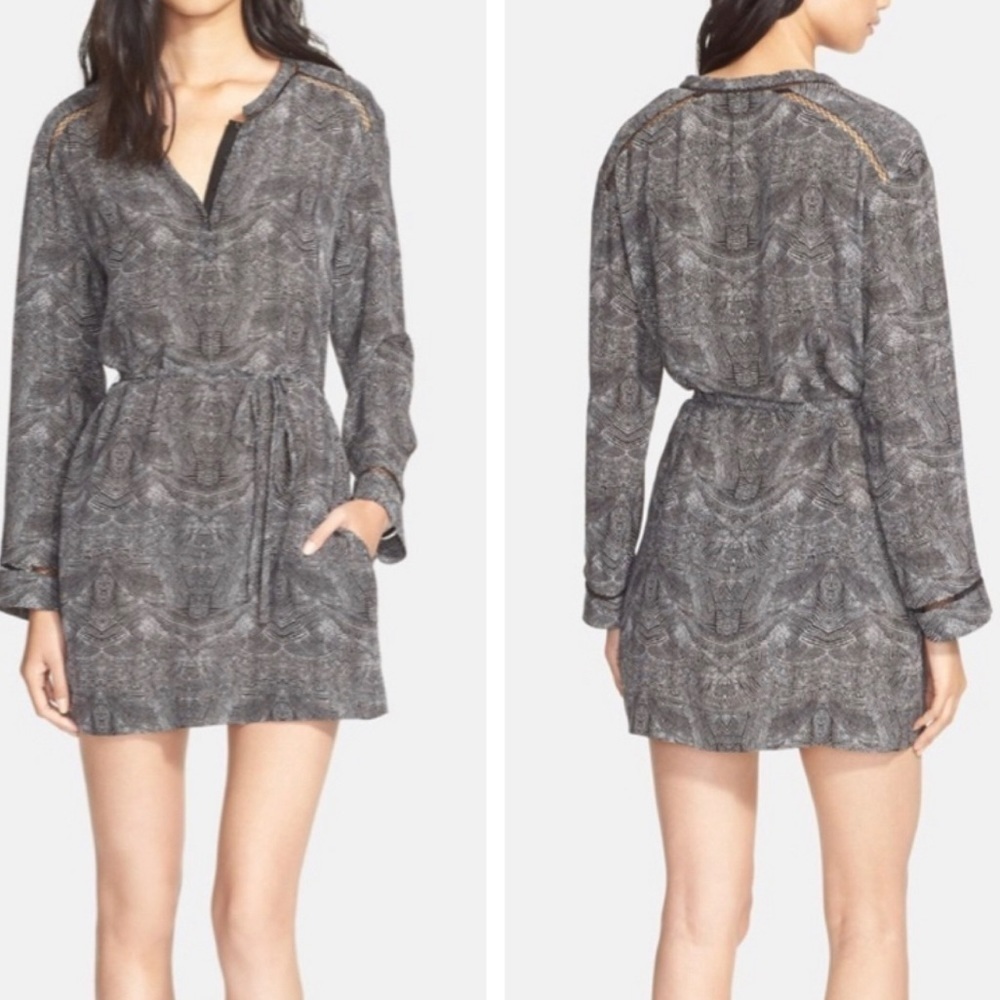 Iro Barich black and white silk shirt dress
